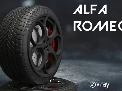 alfaromeo car tyre 3D model