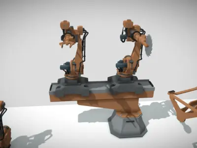 Low Industrial Robot Low-poly 3D model