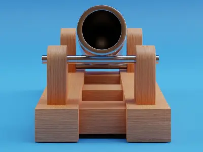 Bombard Cannon Low-poly 3D model