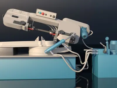 Bandsaw Machine Low-poly 3D model