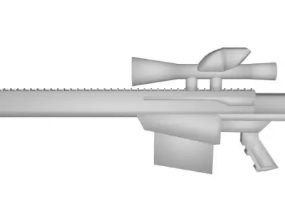 Sniper Rifle Low-poly 3D model 6