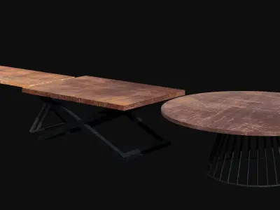 Rusty Broken Table Low-poly 3D model