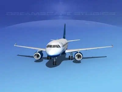 Airbus A319 Jet Blue 2 3D model