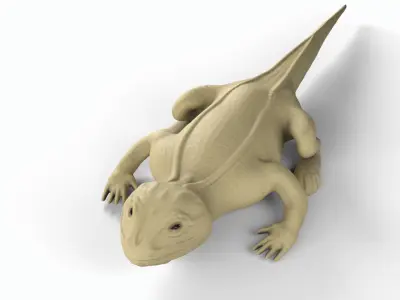 Bearded dragon Low-poly 3D model