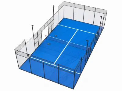 Padel Tennis Court 01 3D model