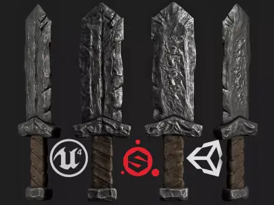 sword Low-poly 3D model 10