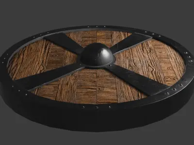 Iron shield Low-poly 3D model