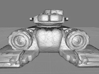 Wrecked Sci-Fi Heavy Tank Post-Apocalyptic Battlefield Prop PBR Low-poly 3D model