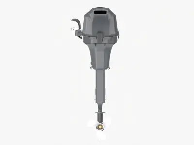Outboard portable boat motor with tiller 3D model