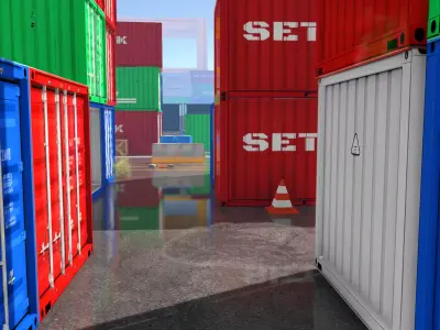 FPS Shipment Container Map Low-poly 3D model