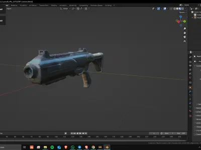 Sci-Fi Assault Rifle 03 Low Poly Game Ready Asset Low-poly 3D model