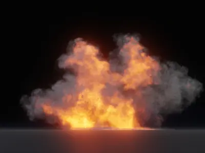 3D Game Ready Explosion exploding fireball Low-poly 3D model