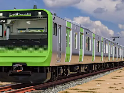 Rigged Train Japanese Yamanote E235 Series  3D model