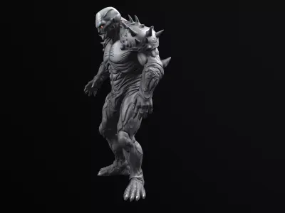 Alien Brute Sci-Fi Creature Rigged  Low-poly 3D model