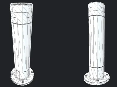 Road Block Pillar PBR Low-poly 3D model