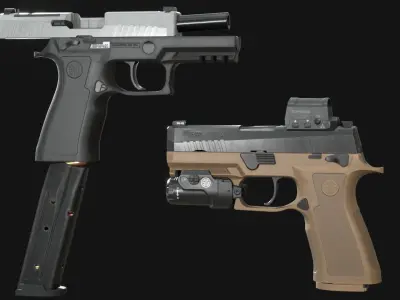 SIG Sauer P320 XCarry Pro - ADF Handgun Pack - Game Asset Low-poly 3D model