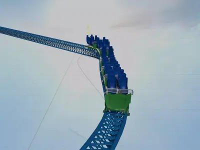Roller Coaster Low-poly 3D model