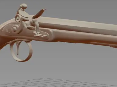 Flintlock dueling  pistol 3D model
