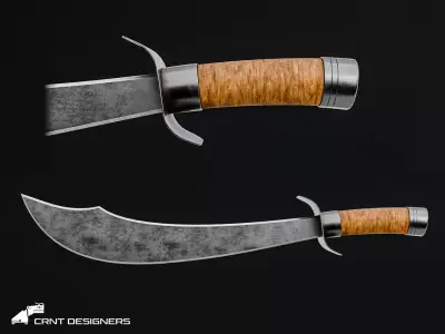 Medieval Curved Sword - Medieval Sword Weapon Low-poly 3D model