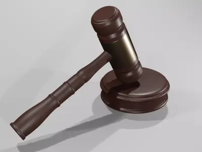 Judge Hammer Low-poly 3D model