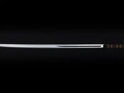 Katana sci-fi Low-poly 3D model