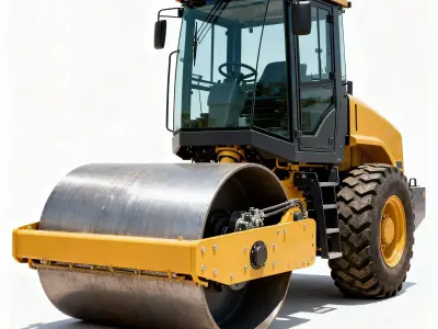 Modern Industrial Soil Compactor Road Roller 3D Model Low-poly 3D model