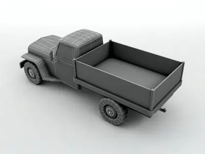 Antique Jeep Pickup Truck Low-poly 3D model