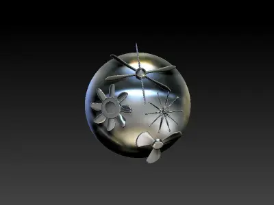 30 PROPELLER IMM BRUSH and  3D MODEL Low-poly 3D model