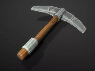 Stylized Pickaxe Low-poly 3D model buy