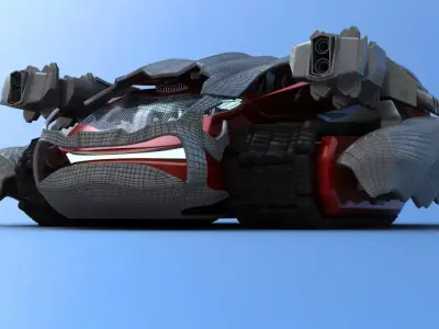 Futuristic Track Drive Battle Tank 3D model