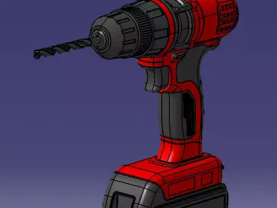 Hand drill model Low-poly 3D model