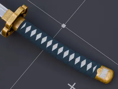 Japanese Sword Katana Low-poly 3D model