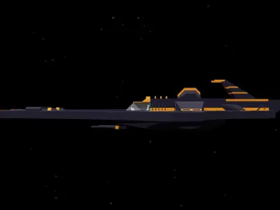 6 Sci-Fi Low Poly Ships with 5 Different Color Variations  Low-poly 3D model