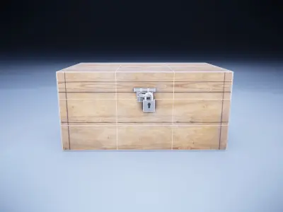 Old wood Box Low-poly 3D model