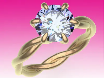 Ring  Solitaire 3D print model