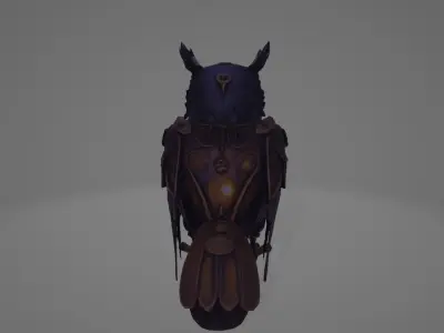 Mechanical Owl Sentinel Steampunk Guardian Low-poly 3D model