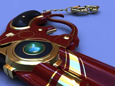  Bayonetta gun lowpoly model Low-poly 3D model