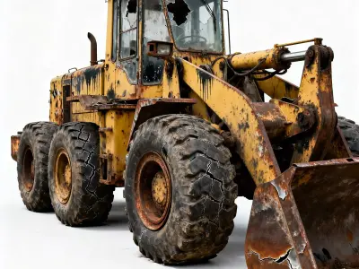 Abandoned Industrial Wheel Loader 3D Model Low-poly 3D model