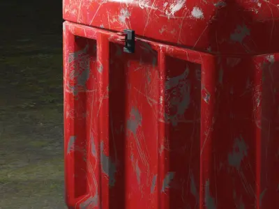 Metal box with danger sign closed low-poly 3d model Low-poly 3D model