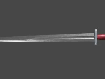 Excalibur sword with Xyphos handle Low-poly 3D model