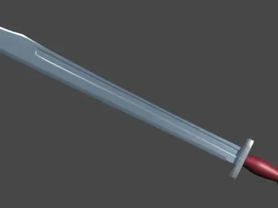 Grossmesser sword with Xyphos handle Low-poly 3D model