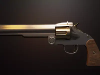 Old Revolver Free 3D model