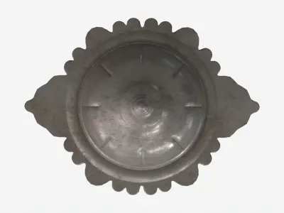 Old Metal Serving Butter Dish with Dome 3D model