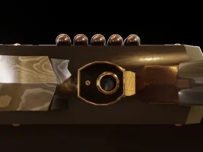 Gun Axe Low-poly 3D model