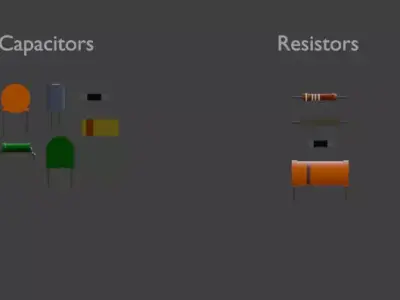 Electrical components  Low-poly 3D model