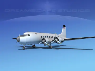 Douglas DC-4 Bare Metal 3D model