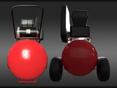Air Compressor Low-poly 3D model 5