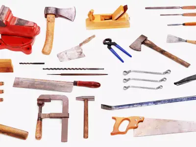 -Used Tools- Low-poly 3D model