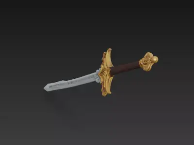 Aetherion Bladeward - Royal Celestial Longsword Low-poly 3D model