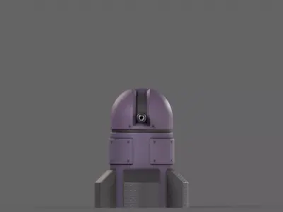 PBR Turret Gun 06 Purple Low-poly 3D model